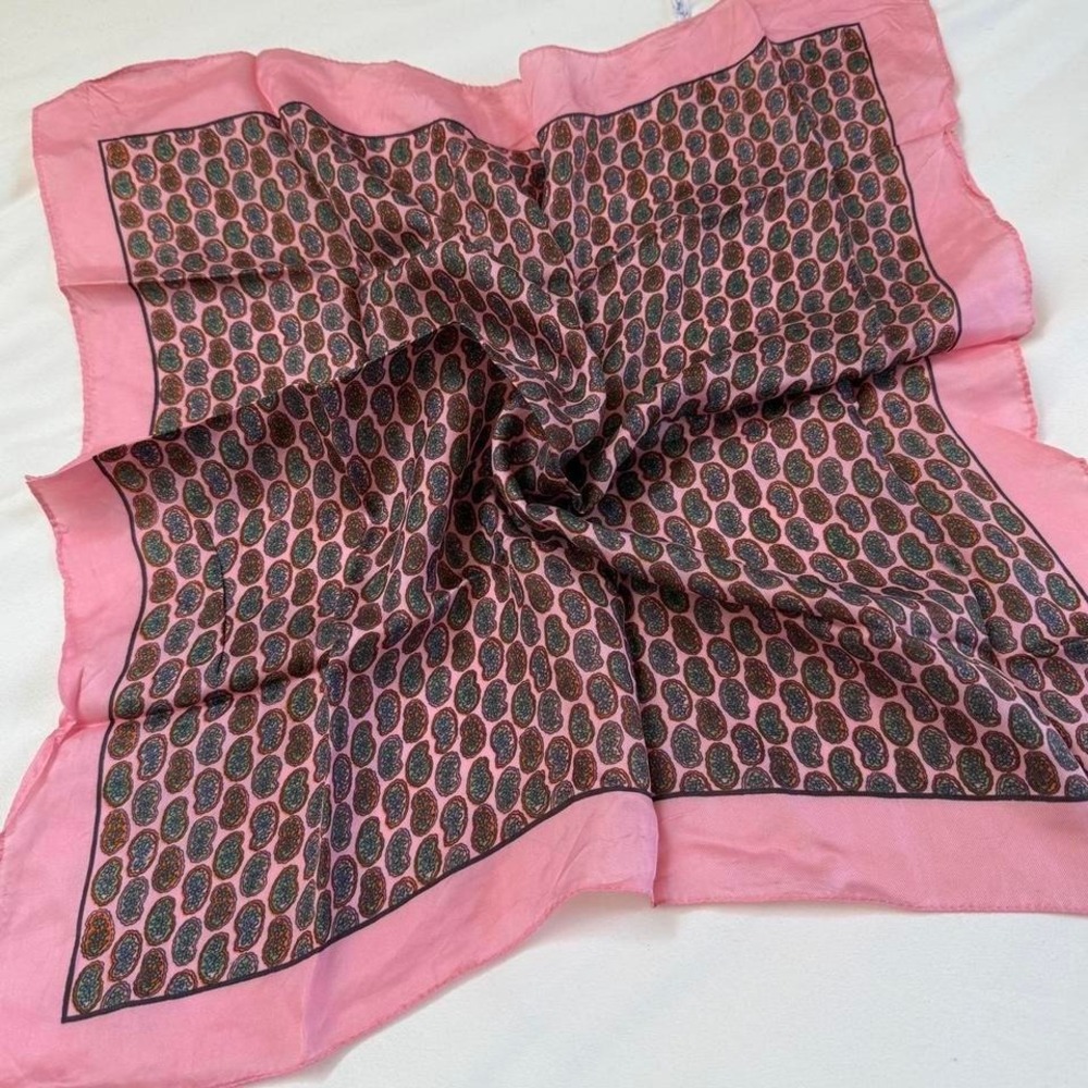 pink paisley scarf 70s pink paisley scarf square retro scarf boho